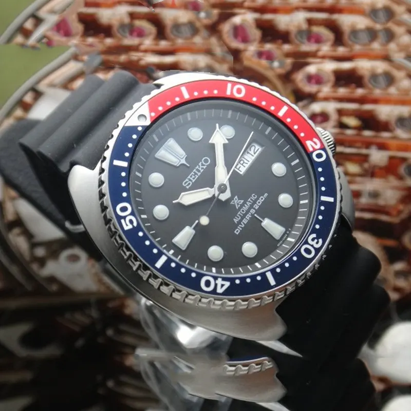 Seiko Prospex Turtle Automatic Pepsi Bezel Men's Watch- SRPE95K1